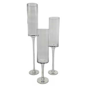Three medium-sized candle glass candle holders