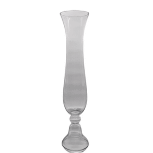 A clear glass fluted vase
