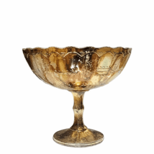 A gold compote vase with decorative patina