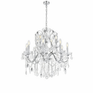 A silver and clear crystal chandelier