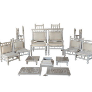 A white wedding mandap set