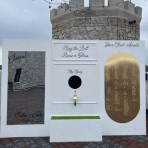 Wedding seating chart and bell display